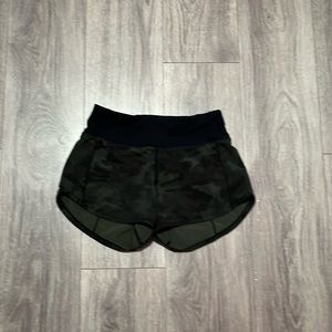 lululemon athletica Olive Green Camo Athletic Shorts
